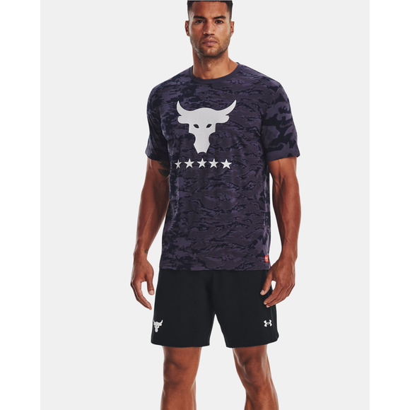 Under Armour Project Rock Mens Small T-Shirt 1373584 Blue Camo Veterans Day $45 - Picture 4 of 6